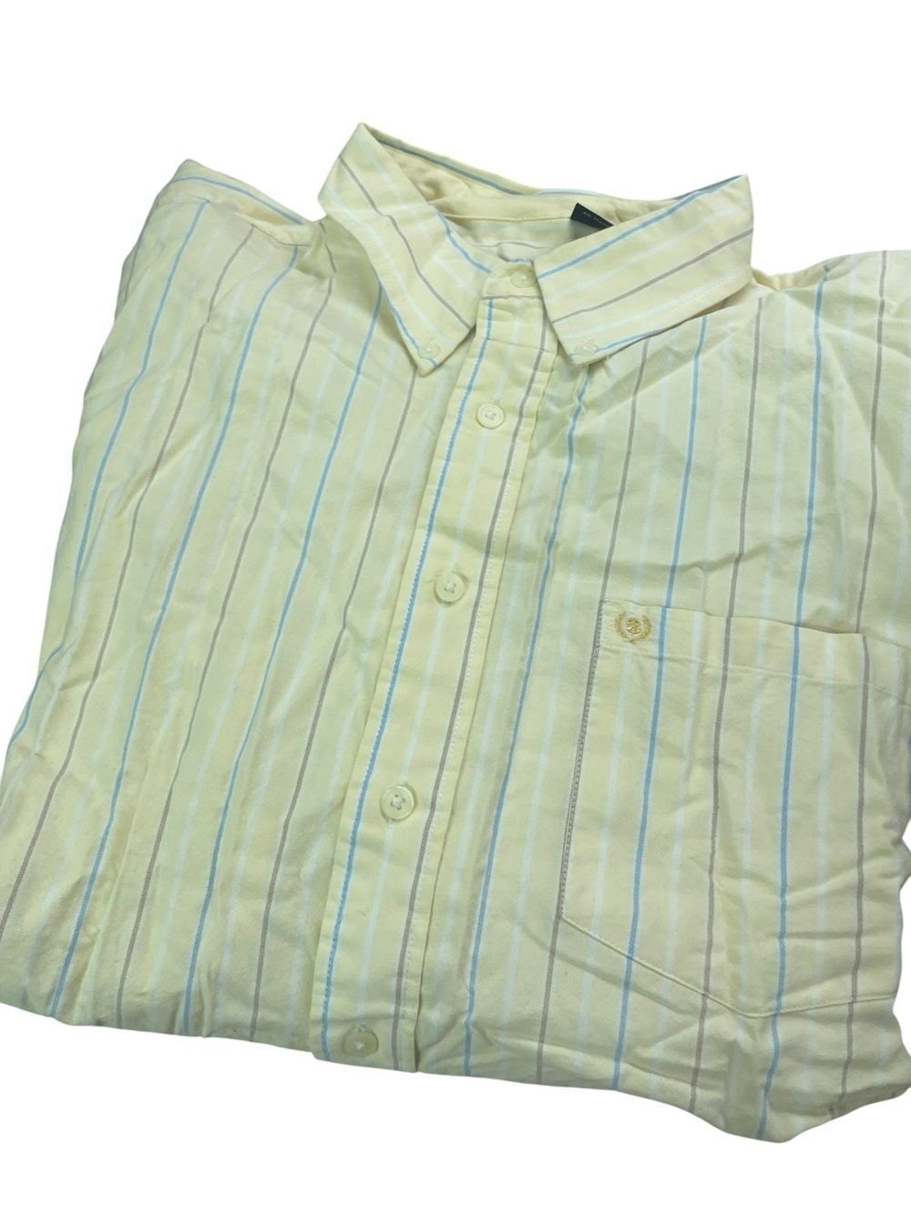 Izod long sleeved Casual Yellow Stripe Button-Down Shirt like new